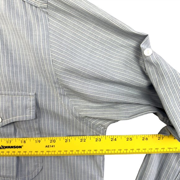 RRL Ralph Lauren Vintage Indigo Pinstripe Work Shirt Large – Heritage Oxford - Picture 14 of 14